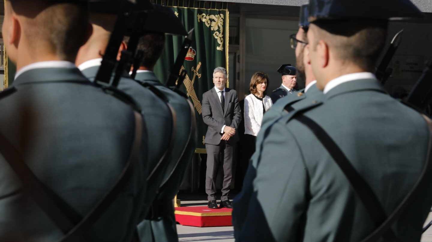 El ministro Grande-Marlaska, en la toma de posesión de Félix Azón como director general de la Guardia Civil.
