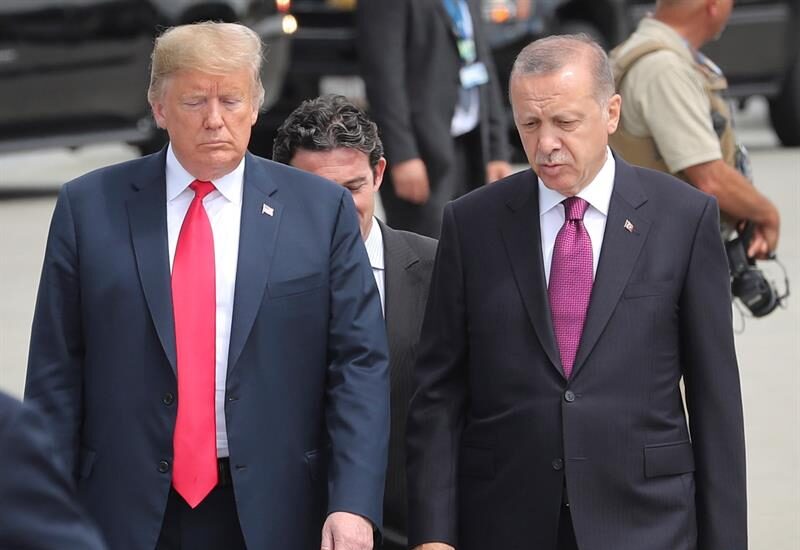 Trump y Erdogan en la última cumbre de la OTAN.