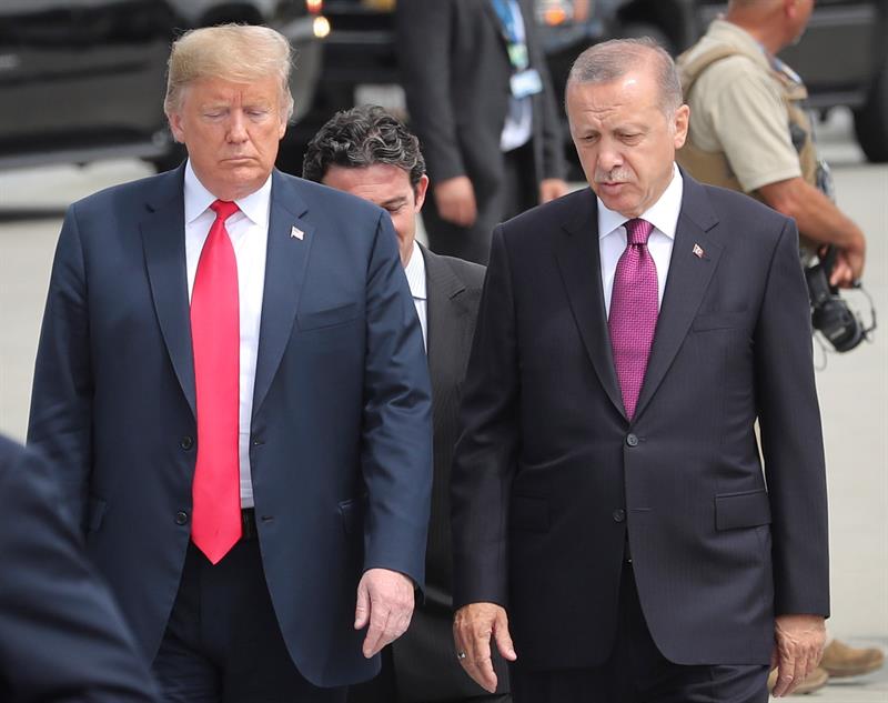 Trump y Erdogan en la última cumbre de la OTAN.