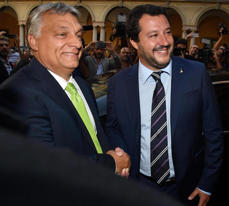Los populistas Viktor Orban, de Hungría, y de Italia, Matteo Salvini.
