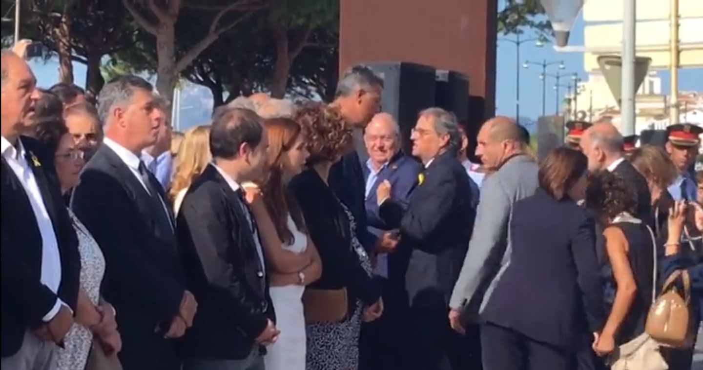 Xabier García Albiol y Quim Torra en el homenaje en Cambrils.