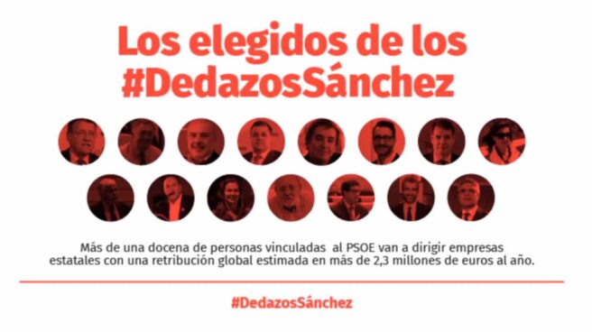 Ciudadanos lanza una campaña en redes enumerando los "dedazos" de Pedro Sánchez