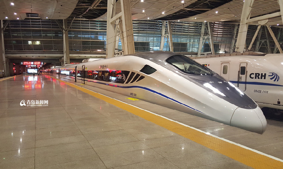 Modelo de la alta velocidad china, 'Qingdao', presentado en 2015 por la compañía estatal CRH.