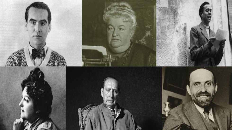 Federico García Lorca, Emilia Pardo Bazán, Miguel Hernández, Carmen de Burgos, Miguel Delibes y Juan Ramón Jiménez.