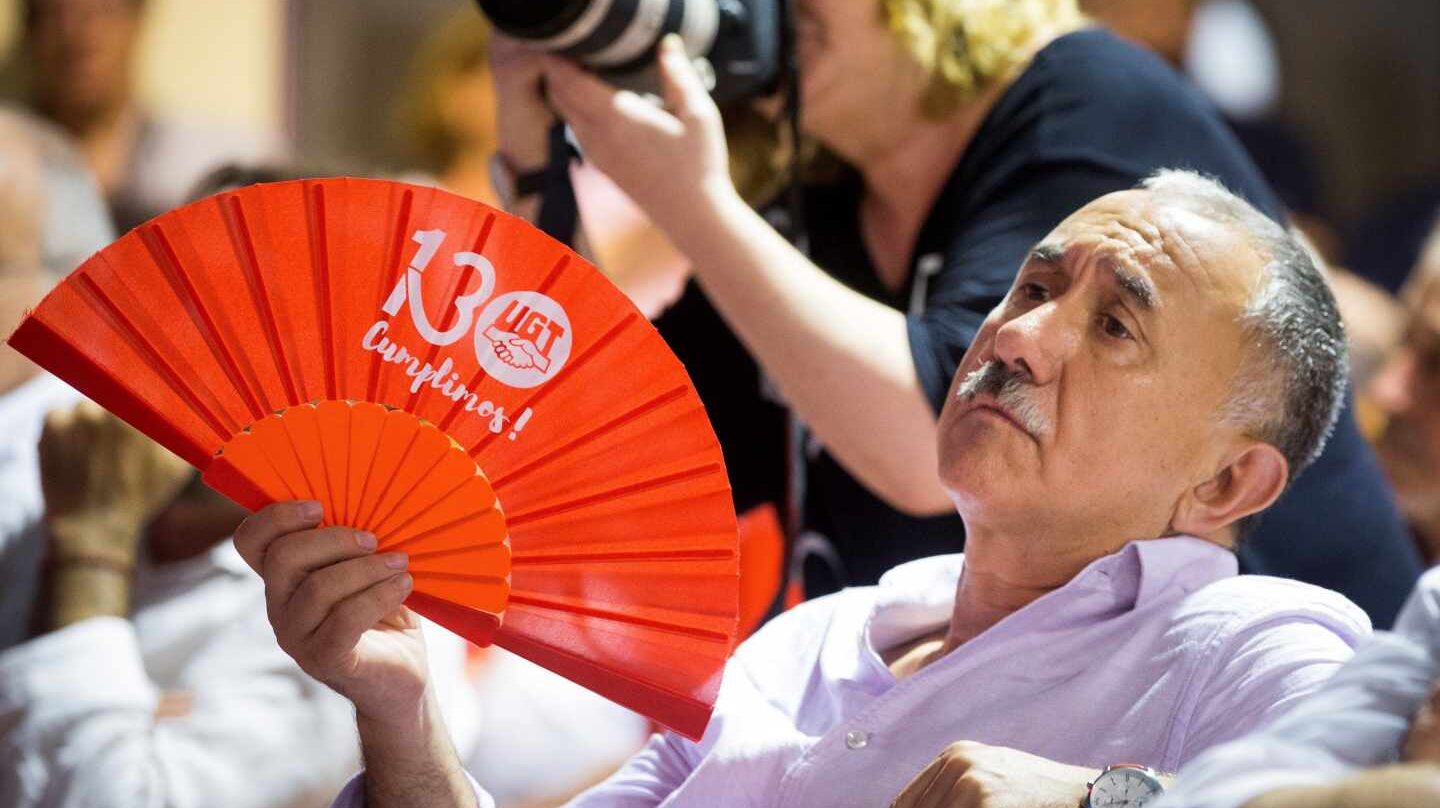 El secretario general de UGT, Pepe Álvarez, durante el 130 aniversario del sindicato.