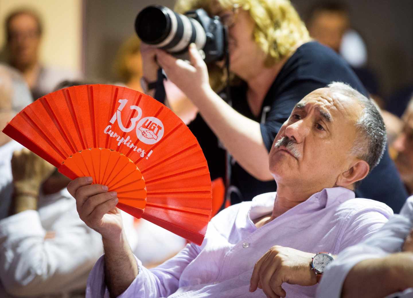 El secretario general de UGT, Pepe Álvarez, durante el 130 aniversario del sindicato.