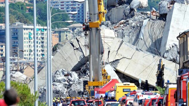 Suspendidas las labores de búsqueda por temor al desplome de otro pilar del puente de Génova