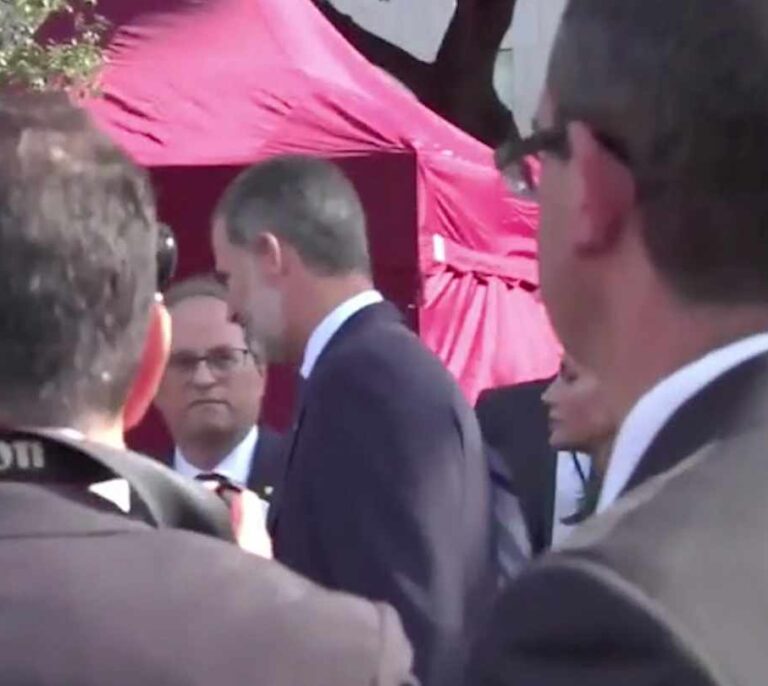 El saludo del Rey y Quim Torra
