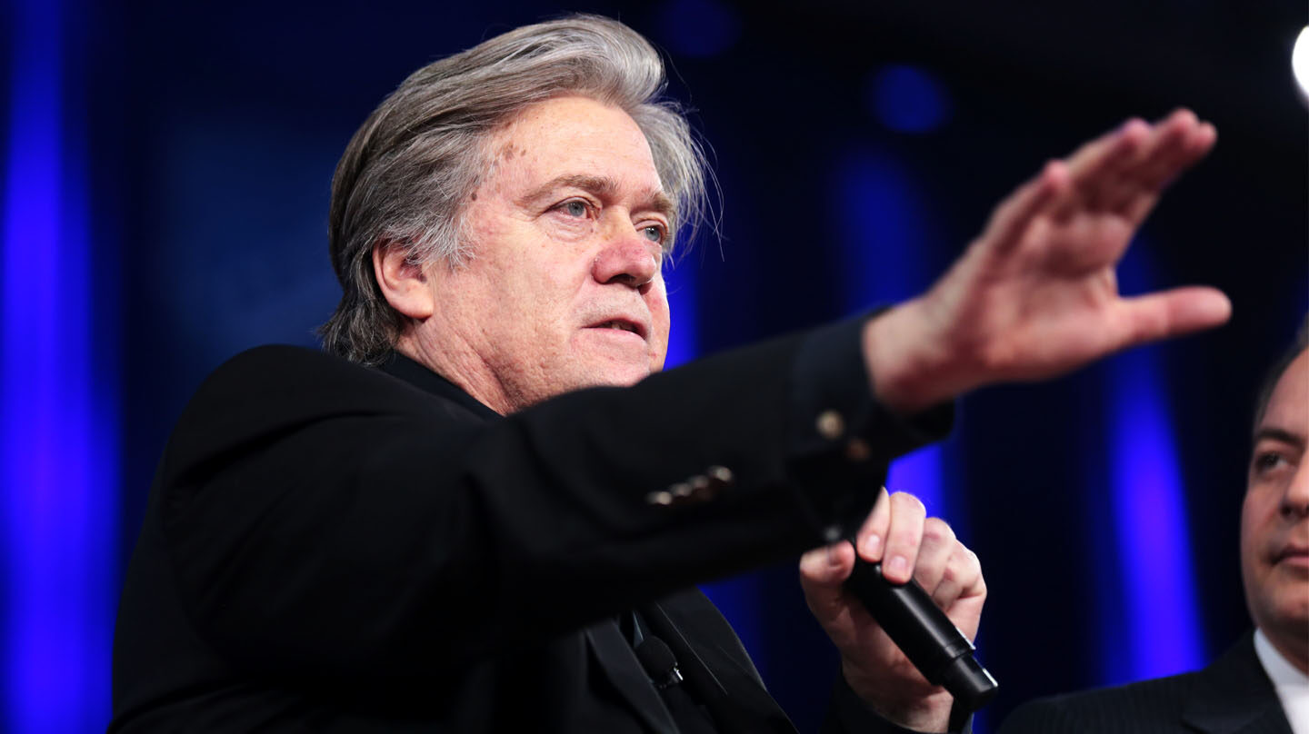 Steve Bannon en la conferencia del Conservative Political Action Conference (CPAC) en 2017a