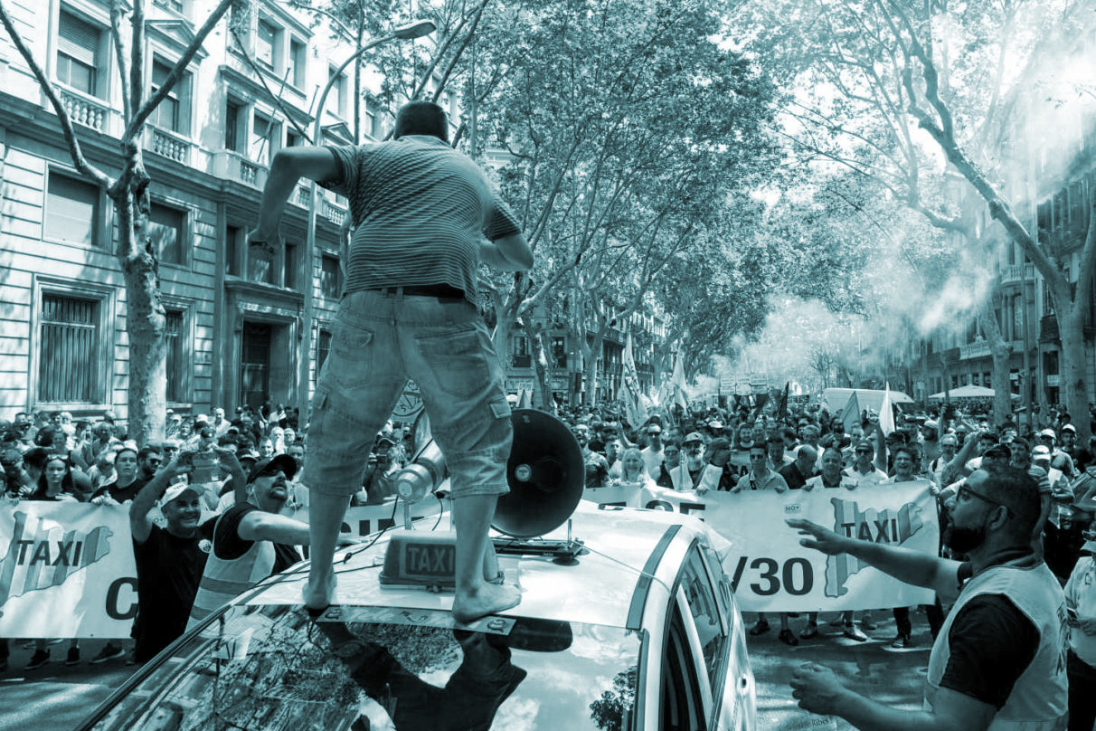 Protestas del taxi en Barcelona.