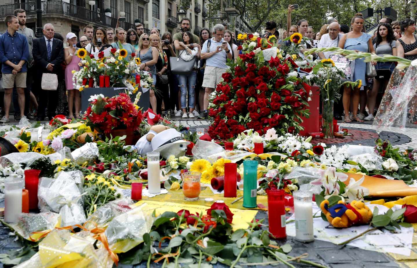 Memorial de las víctimas en Barcelona.