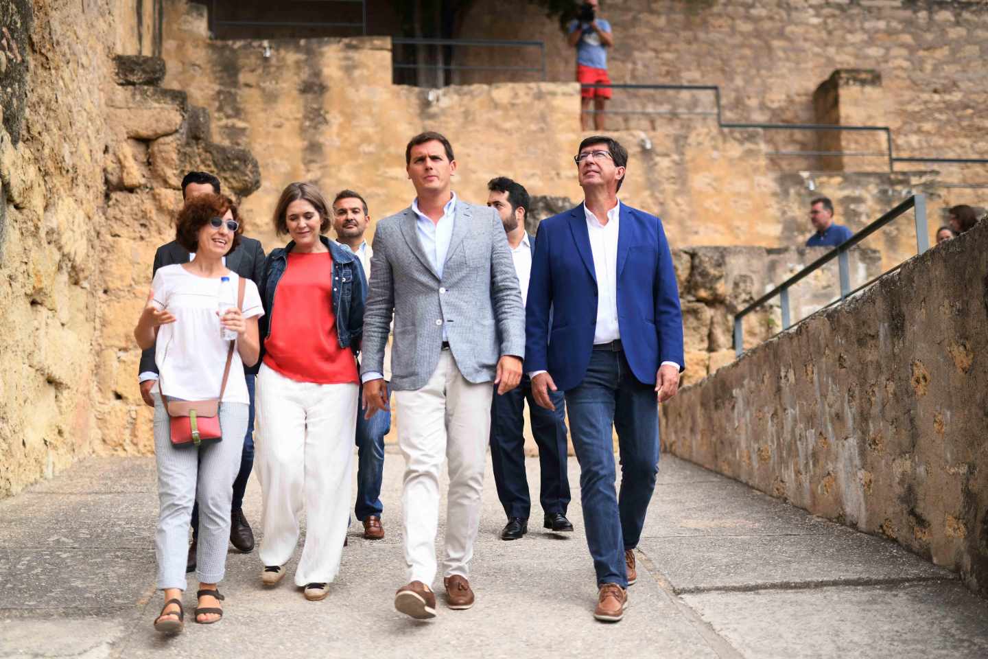 Albert Rivera y Juan Marín, durante su visita a Medina Azahara.