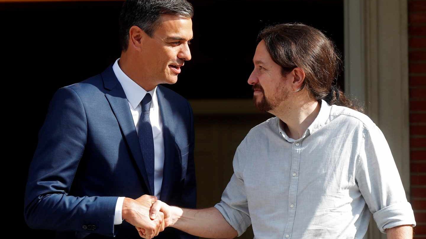 Pedro Sánchez y Pablo Iglesias en la Moncloa