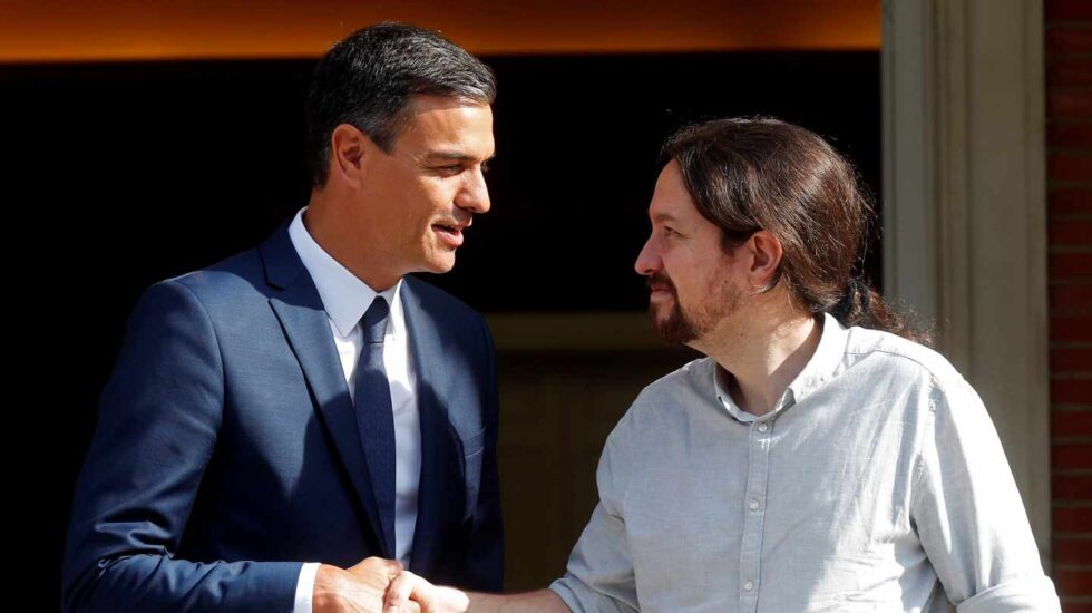 Pedro Sánchez y Pablo Iglesias, en la Moncloa.