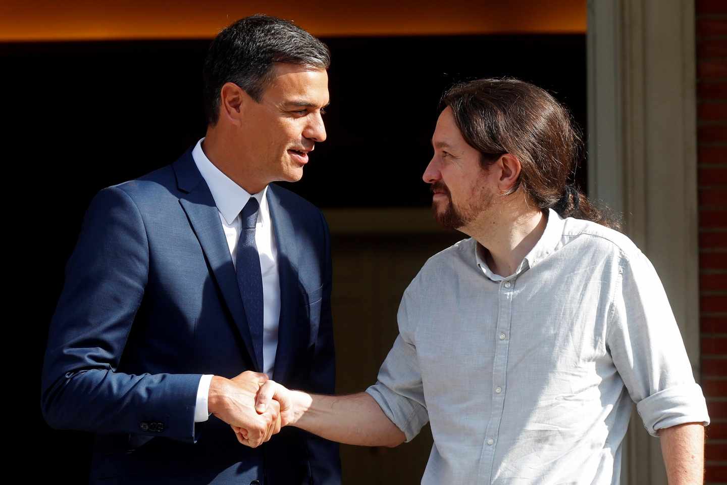 Pedro Sánchez y Pablo Iglesias, en la Moncloa.