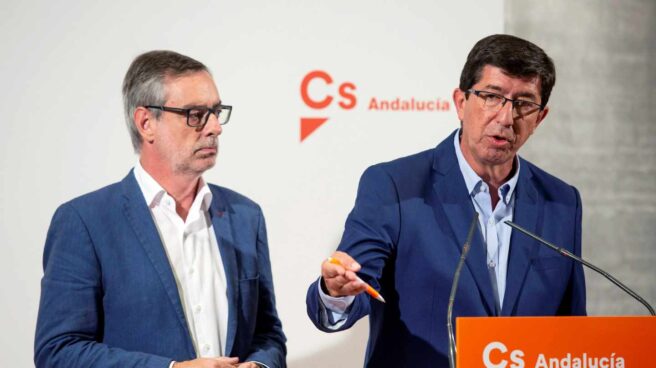 El secretario general de Ciudadanos, José Manuel Villegas, y el presidente andaluz del partido, Juan Marín.