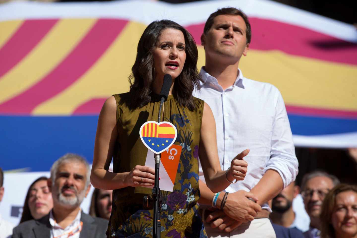 Inés Arrimadas y Pablo Casado, en la Diada.