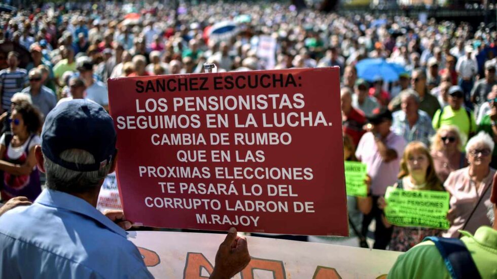 Manifestación de pensionistas en Bilbao.