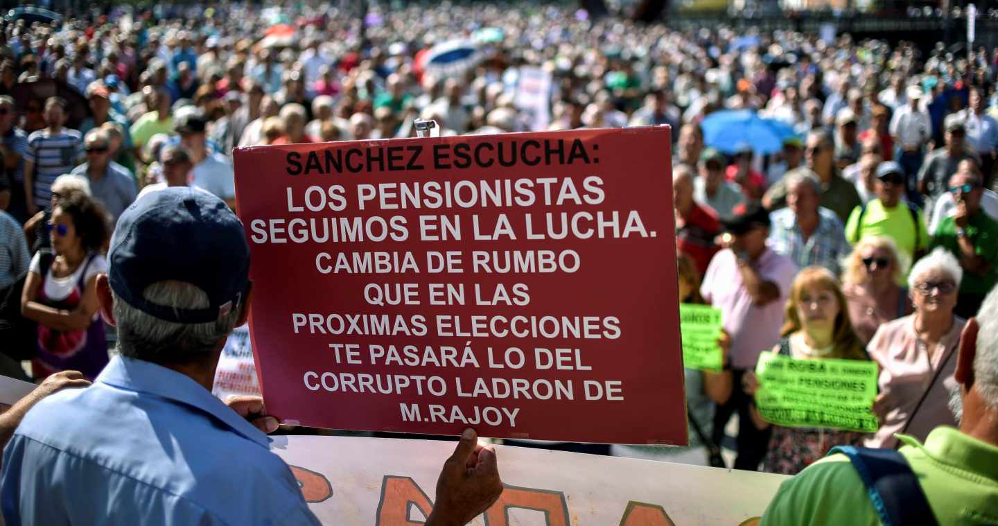 Manifestación de pensionistas en Bilbao.