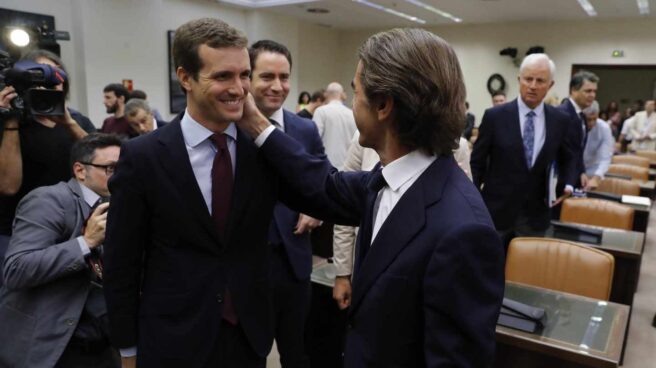 Aznar Casado Casado y Aznar el pasado martes en el Congreso