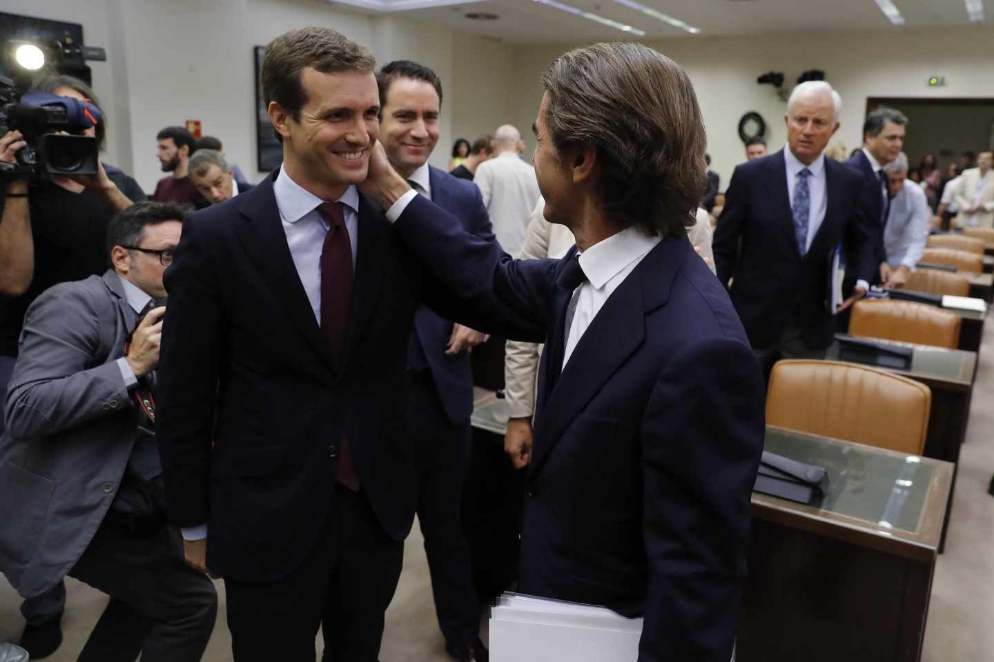 Casado y Aznar el pasado martes en el Congreso