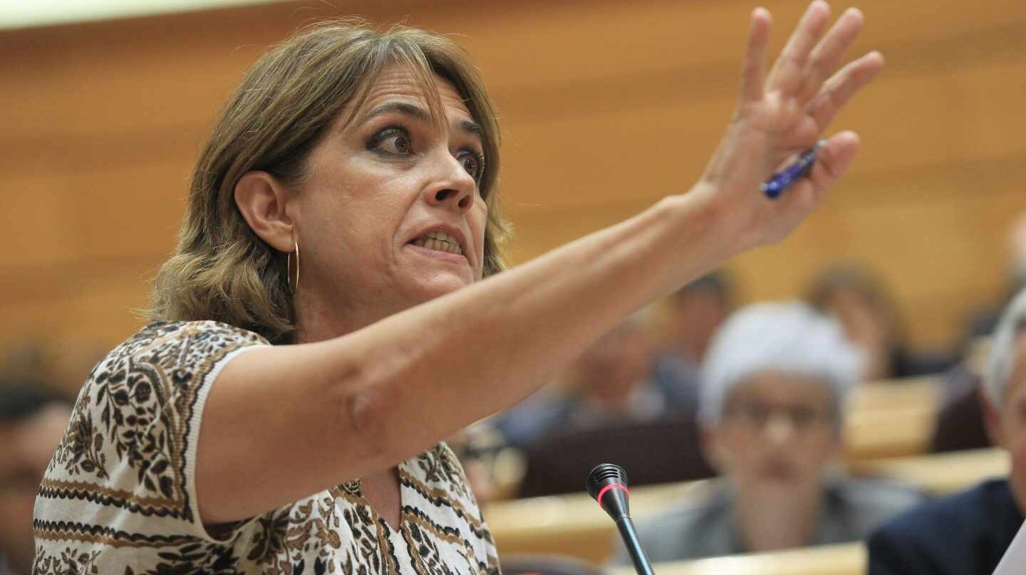 La ministra de Justicia, Dolores Delgado, en el Senado.