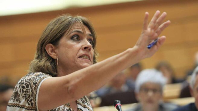 La ministra de Justicia, Dolores Delgado, grabaciones villarejo maricón Marlaska dimisión La ministra de Justicia, Dolores Delgado, en el Senado.