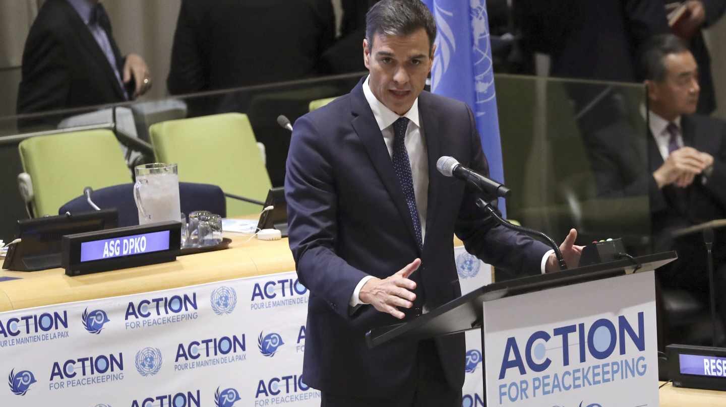El presidente del Gobierno, Pedro Sánchez, en Nueva York.