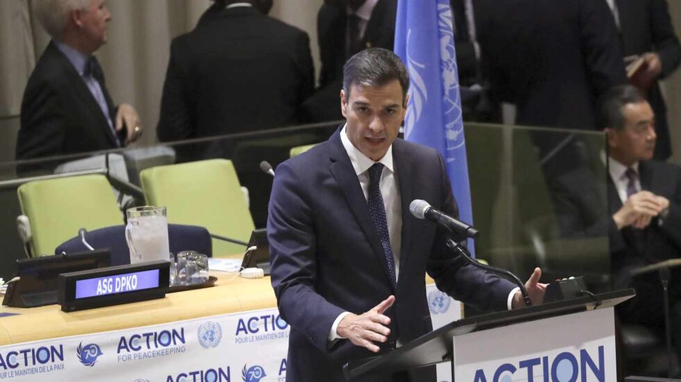 El presidente del Gobierno, Pedro Sánchez, en Nueva York.