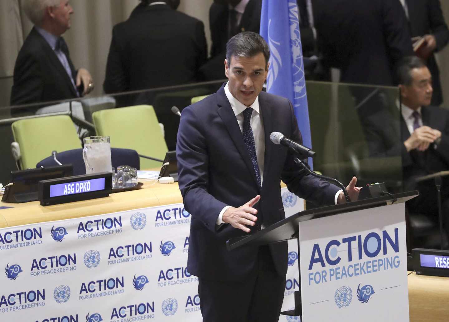 El presidente del Gobierno, Pedro Sánchez, en Nueva York.