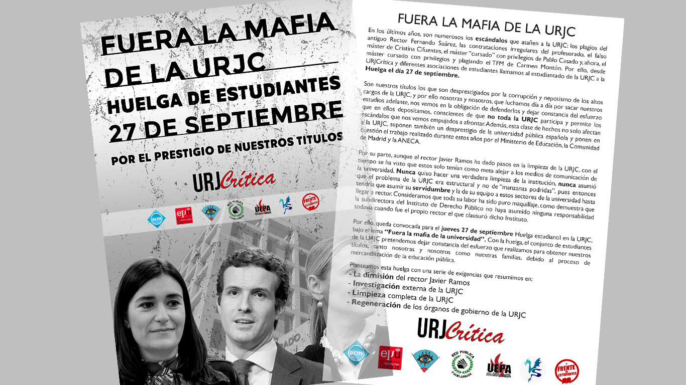 "Fuera la mafia de la URJC"