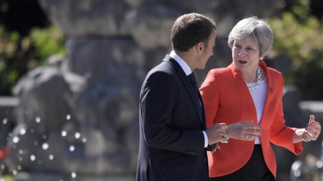 May y Macron en Salzburgo