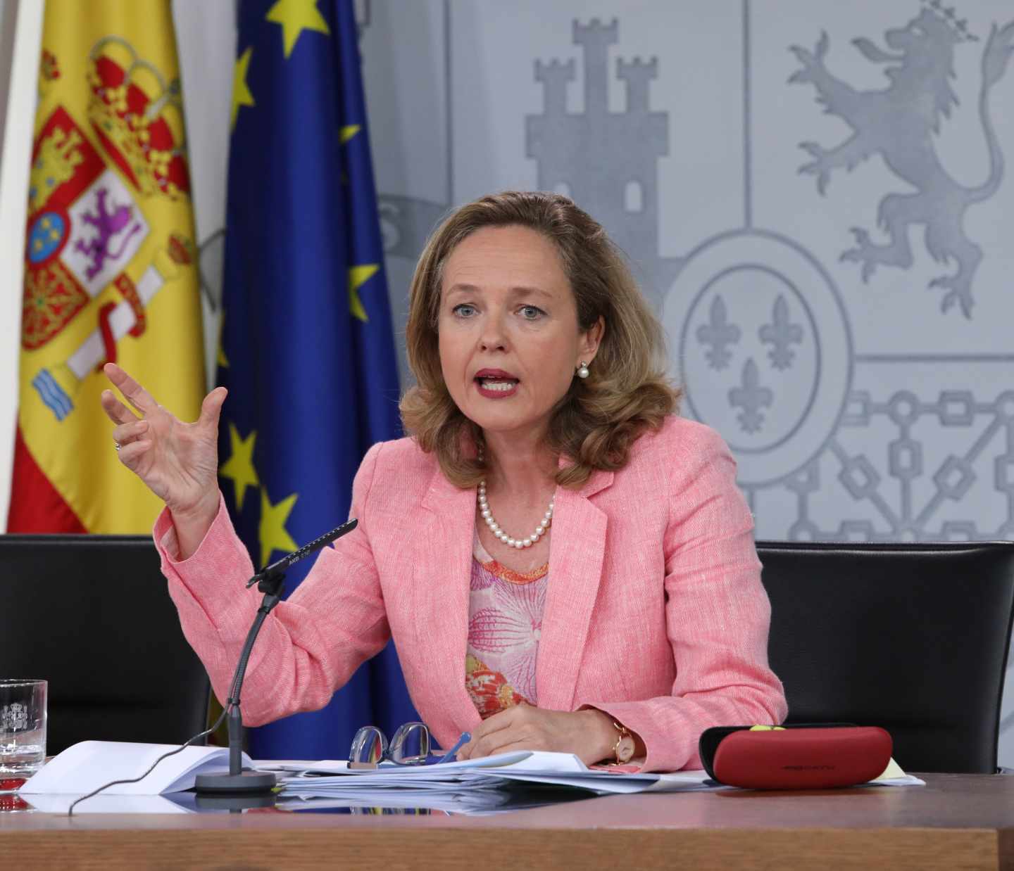 Nadia Calviño, Ministra de Economía, durante una rueda de prensa tras el Consejo de Ministros.