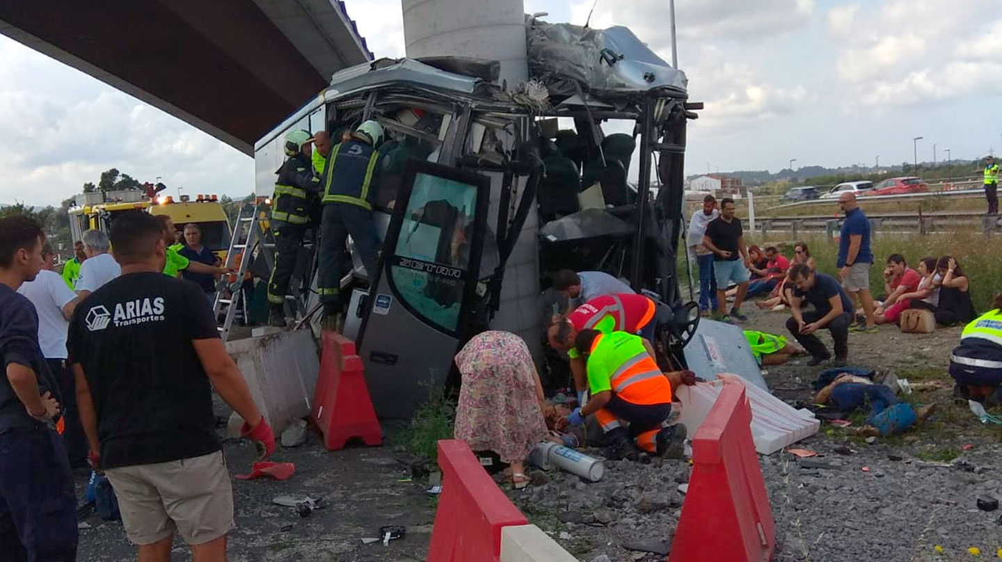 Accidente de autobús en Avilés