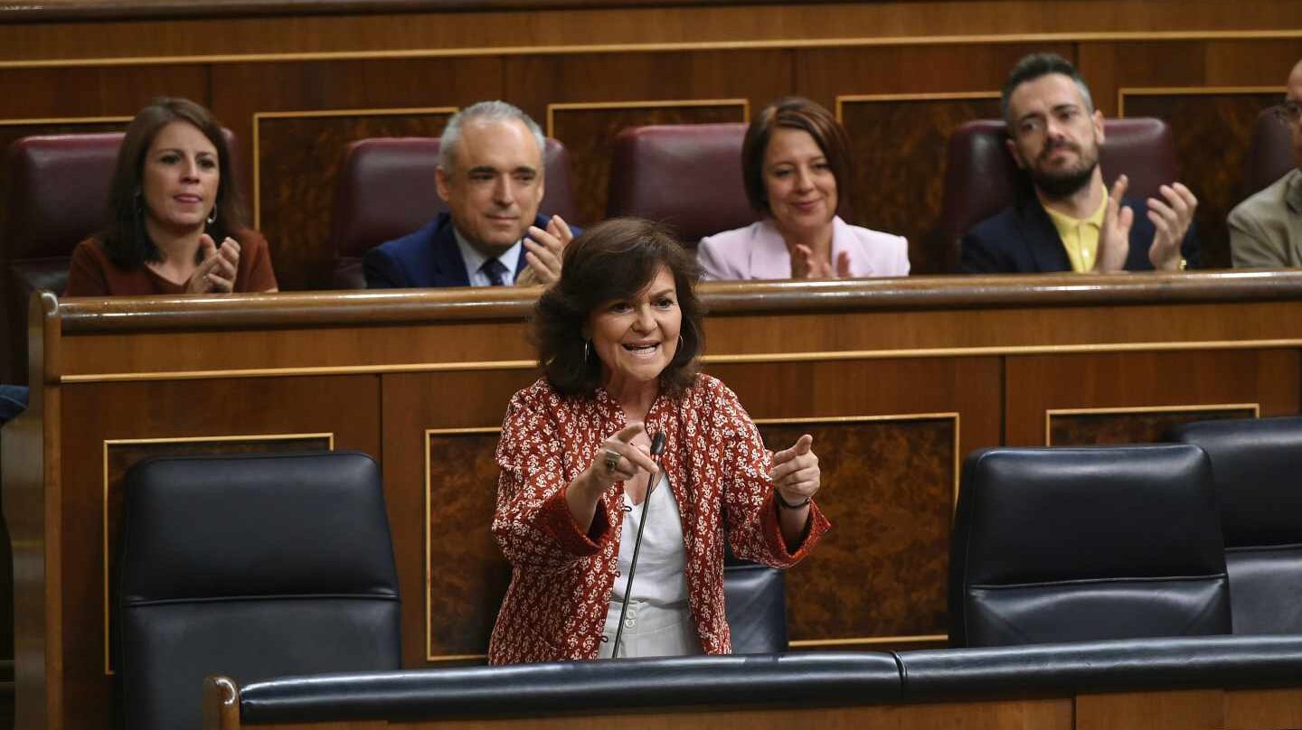 Carmen Calvo, en el Congreso de los Diputados.