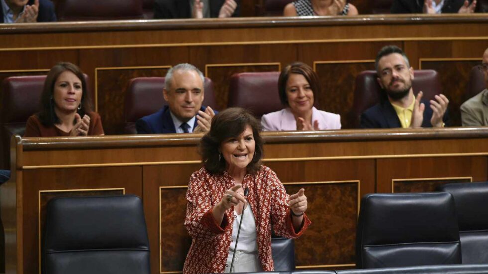 Carmen Calvo, en el Congreso de los Diputados.