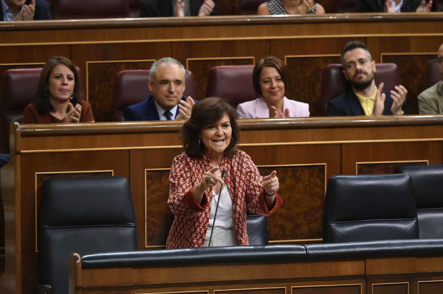 Carmen Calvo, en el Congreso de los Diputados.