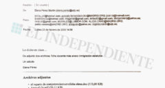 Una profesora del máster, por correo electrónico a Casado: "Lo dicho en clase…"