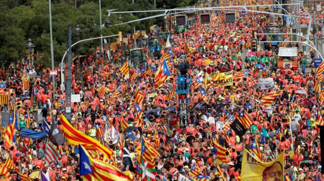 Diagonal de Barcelona, durante la Diada 2018.