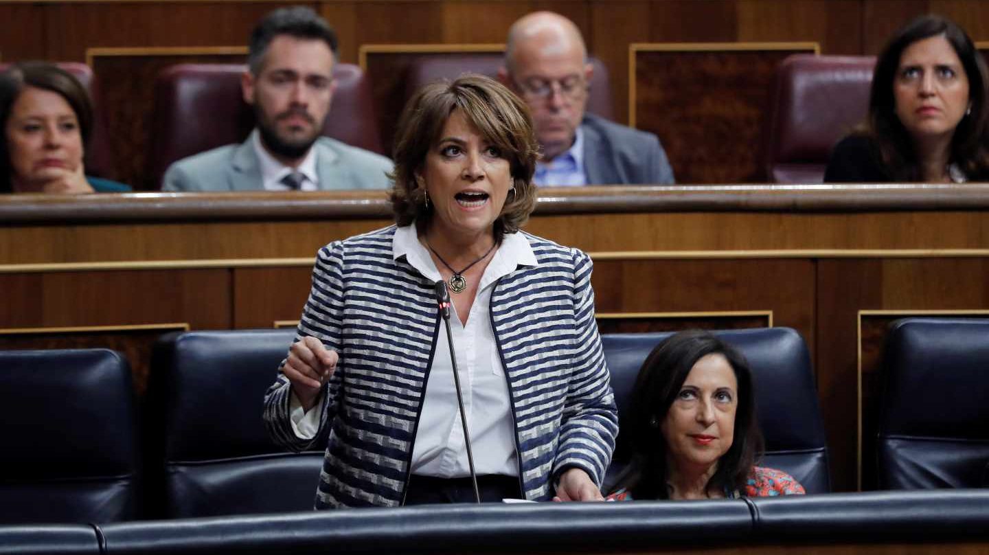La ministra de Justicia, Dolores Delgado, en el Congreso de los Diputados.