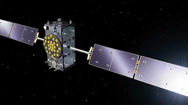 Rénder de un satélite de Galileo