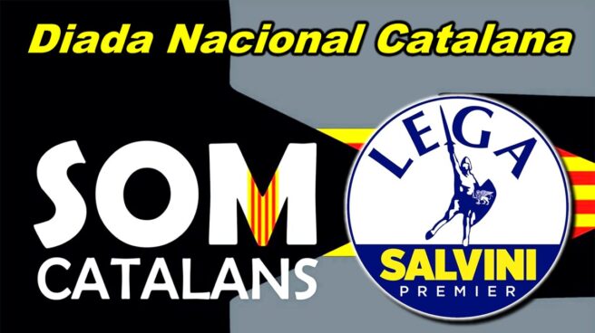 lega_salvini_diada_cataluna Cartel con el que se anuncia la presencia de la Lega Nord en la Diada Nacional de Cataluña.