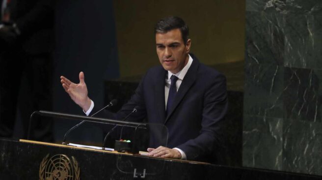 l presidente del Gobierno español, Pedro Sánchez, durante su intervención ante la Asamblea General de Naciones Unidas,