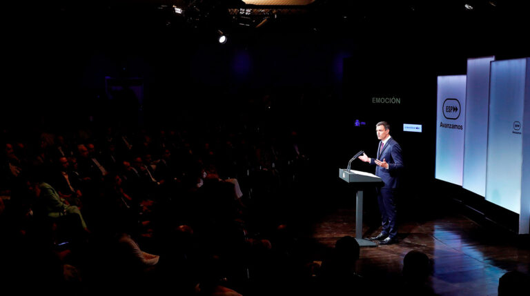 Pedro Sánchez durante su intervención Pedro Sánchez durante su intervención