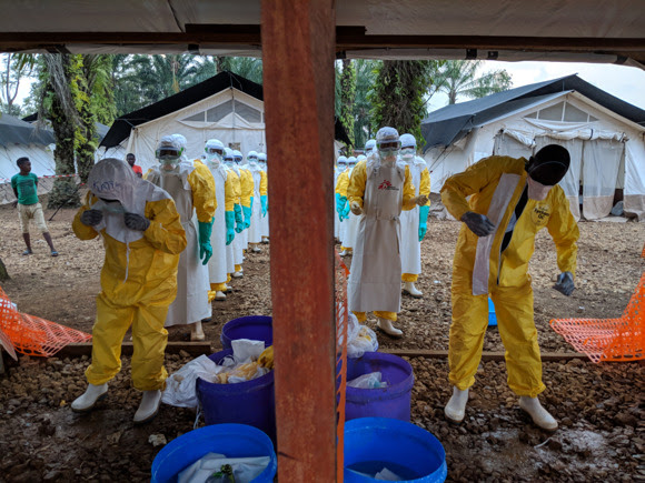 Centro de tratamiento del ébola en Mangina (República democrática del Congo).