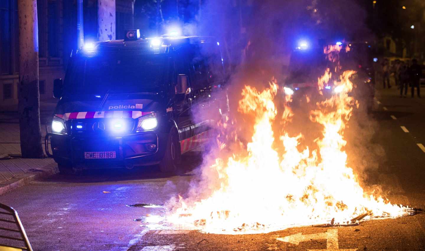 Disturbios en Barcelona en el primer aniversario del 1-O.