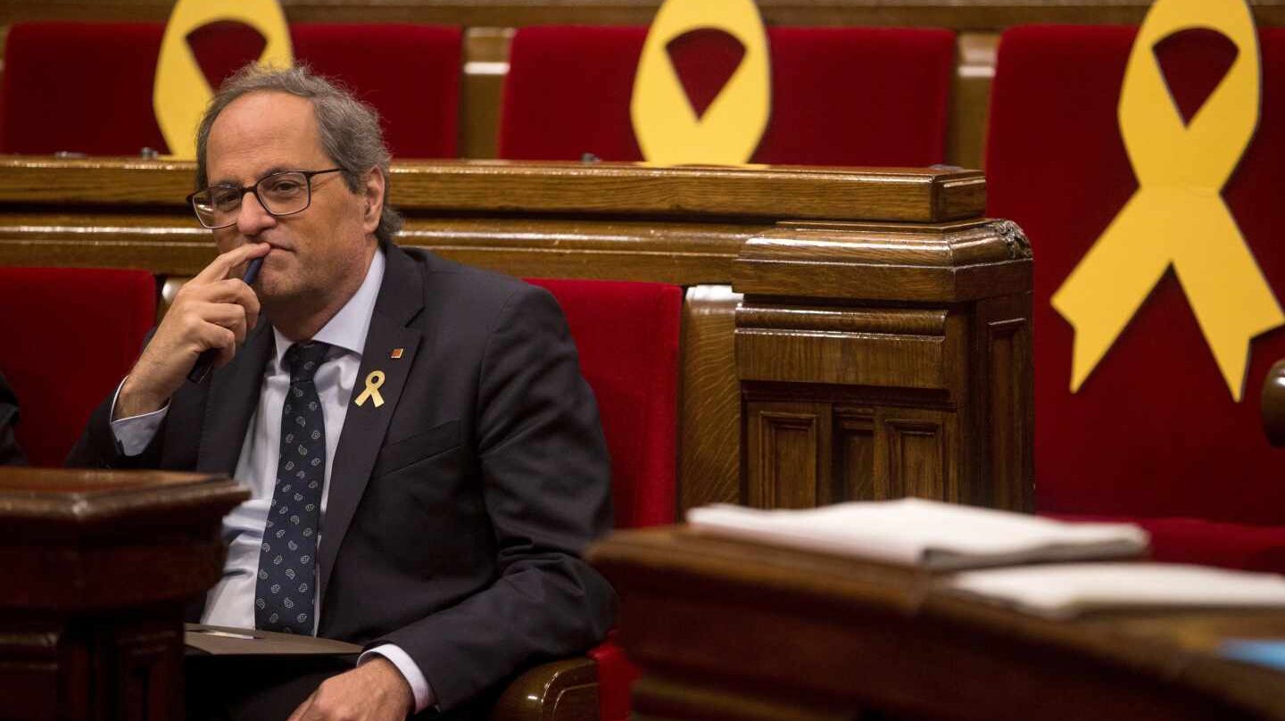 El presidente Quim Torra, en el Parlament.