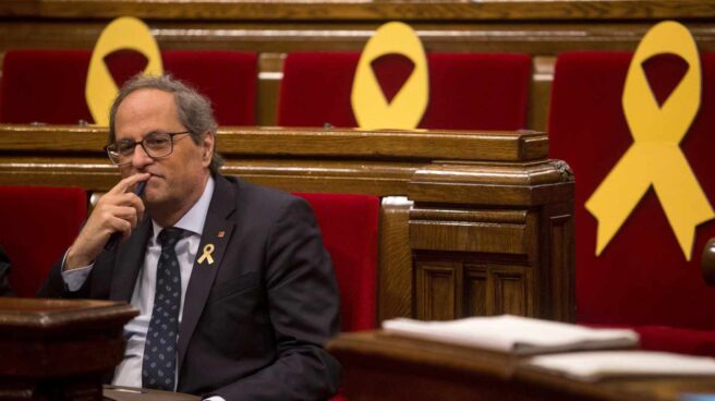 El presidente Quim Torra, en el Parlament.