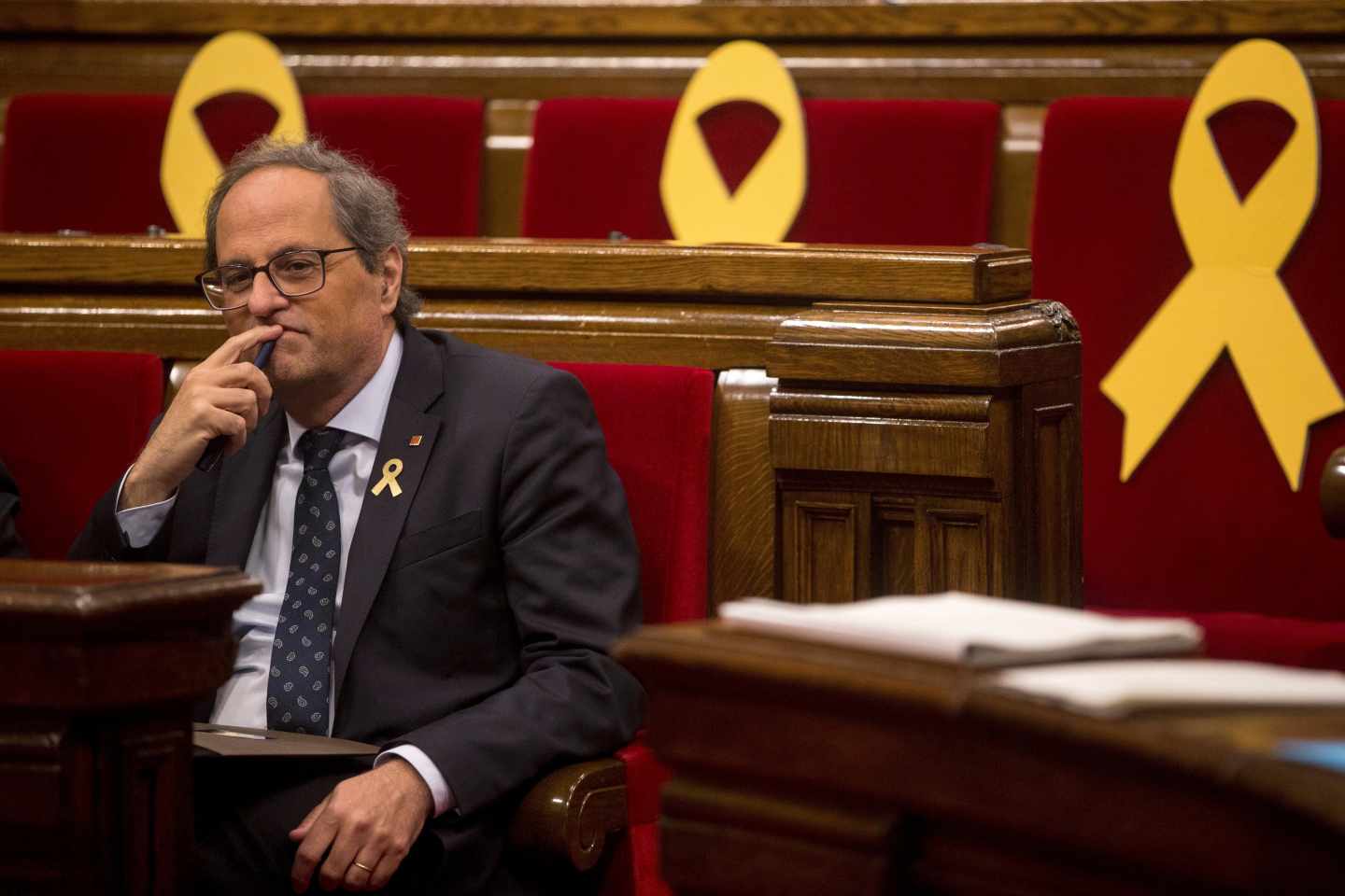 El presidente Quim Torra, en el Parlament.