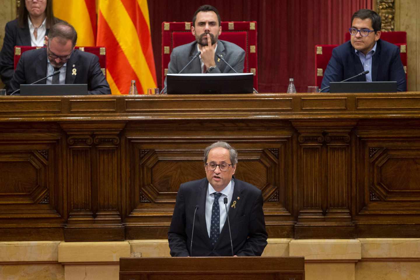 Quim Torra, en el Parlament.